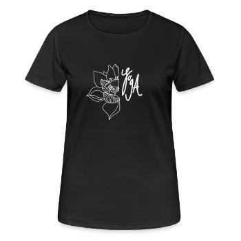 Lotus Yoga - T-shirt respirant Femme - noir - Devant - AI Model Female 172 light (172cm)
