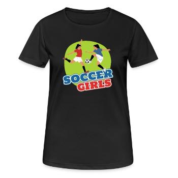 Soccer Girls - Frauen T-Shirt atmungsaktiv - Schwarz - Vorne - AI Model Female 172 light (172cm)