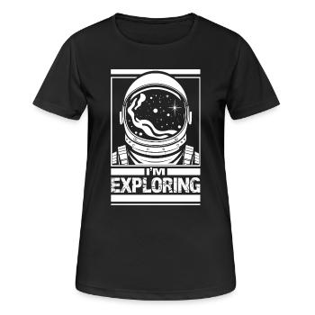 J’explore - T-shirt respirant Femme - noir - Devant - AI Model Female 172 light (172cm)