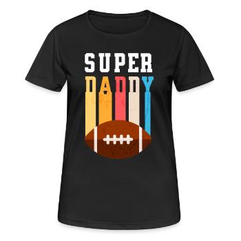 Papa Super Daddy Football Best Dad - Women's Breathable T-Shirt - black - Front - AI Model Female 172 light (172cm)