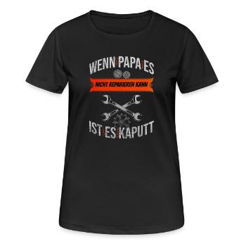 Papa Réparateur Fête des Pères Papa Papa Amélioration de l’Habitat - T-shirt respirant Femme - noir - Devant - AI Model Female 172 light (172cm)