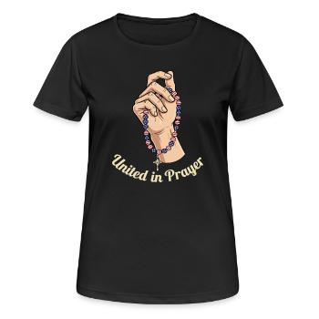 Vereint im Gebet - Frauen T-Shirt atmungsaktiv - Schwarz - Vorne - AI Model Female 172 light (172cm)