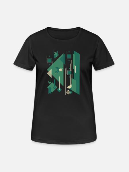 Figure gomtrique abstraite - T-shirt respirant Femme - noir