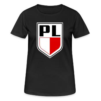 Polish flag national colours Polish - Women's Breathable T-Shirt - black - Front - AI Model Female 172 light (172cm)