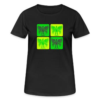Soldaten Engel Design - Frauen T-Shirt atmungsaktiv - Schwarz - Vorne - AI Model Female 172 light (172cm)