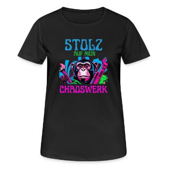 Fière de mon chaos – DIY Monkey - T-shirt respirant Femme - noir - Devant - AI Model Female 172 light (172cm)