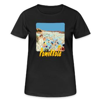 Pamukkale - Frauen T-Shirt atmungsaktiv - Schwarz - Vorne - AI Model Female 172 light (172cm)