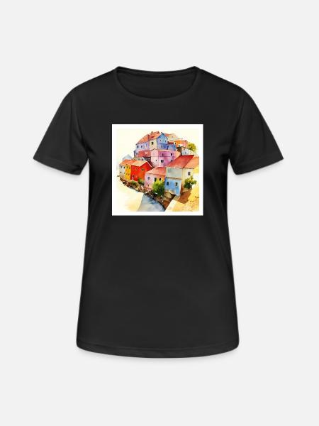Illusion d’optique - Art abstrait - T-shirt respirant Femme - noir