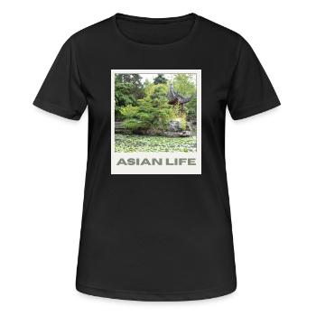 Asiatischer Gartensee Zen - Frauen T-Shirt atmungsaktiv - Schwarz - Vorne - AI Model Female 172 light (172cm)