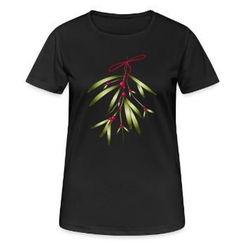 Gui aux baies rouges et arc - T-shirt respirant Femme - noir - Devant - AI Model Female 172 light (172cm)