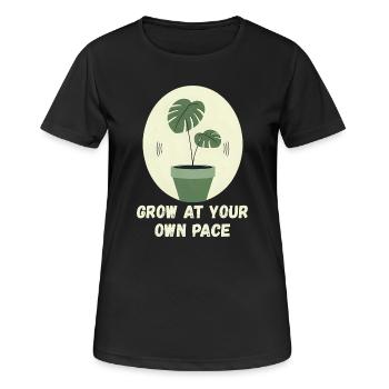 Jeder wächst in seinem eigenen Tempo - Frauen T-Shirt atmungsaktiv - Schwarz - Vorne - AI Model Female 172 light (172cm)