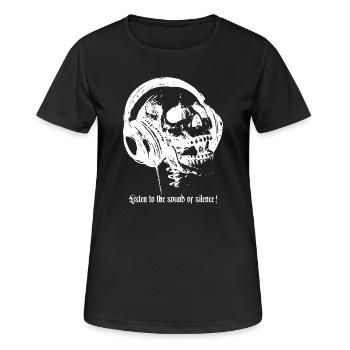 Sound of silence white - Frauen T-Shirt atmungsaktiv - Schwarz - Vorne - AI Model Female 172 light (172cm)