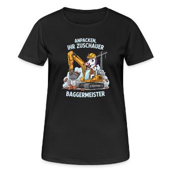 Maître excavatrice licorne - T-shirt respirant Femme - noir - Devant - AI Model Female 172 light (172cm)