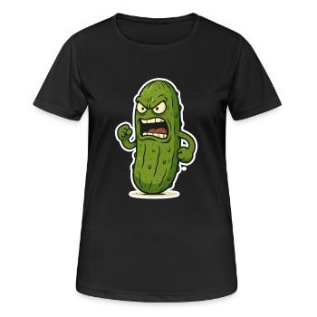 Gurken-Attacke - Frauen T-Shirt atmungsaktiv - Schwarz - Vorne - AI Model Female 172 light (172cm)