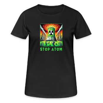 Stop Atom – Radioaktiver - Frauen T-Shirt atmungsaktiv - Schwarz - Vorne - AI Model Female 172 light (172cm)