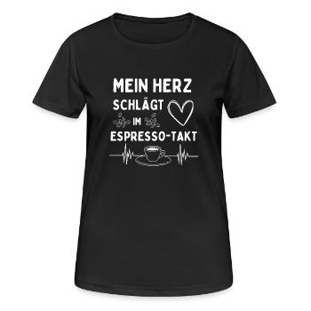 My heart beats to the espresso beat - Women's Breathable T-Shirt - black - Front - AI Model Female 172 light (172cm)