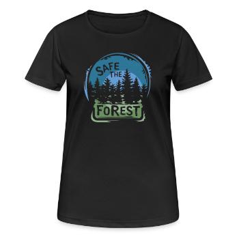 Sauvons la forêt – Conception durable de la nature - T-shirt respirant Femme - noir - Devant - AI Model Female 172 light (172cm)