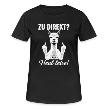 Direkte Alpaka-Ansage - Frauen T-Shirt atmungsaktiv - Schwarz - Vorne - AI Model Female 172 light (172cm)