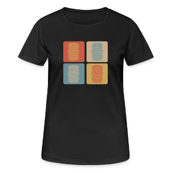 Masque Tiki - T-shirt respirant Femme - noir - Devant - AI Model Female 172 light (172cm)