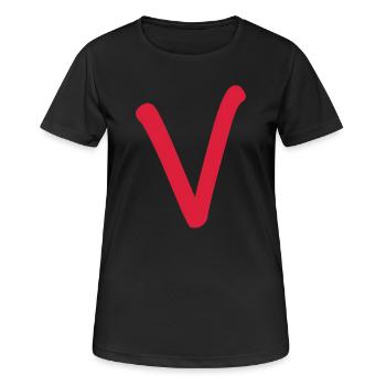 V - einfach nur V - Frauen T-Shirt atmungsaktiv - Schwarz - Vorne - AI Model Female 172 light (172cm)