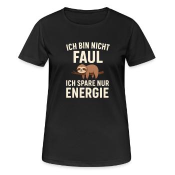 Ich spare nur Energie Faultier - Frauen T-Shirt atmungsaktiv - Schwarz - Vorne - AI Model Female 172 light (172cm)