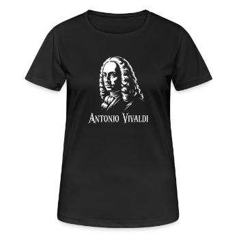 Antonio Vivaldi Komponist Klassische Musik - Frauen T-Shirt atmungsaktiv - Schwarz - Vorne - AI Model Female 172 light (172cm)