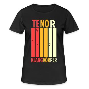 Chor Begeisterung: Tenor Klangkörper - Frauen T-Shirt atmungsaktiv - Schwarz - Vorne - AI Model Female 172 light (172cm)