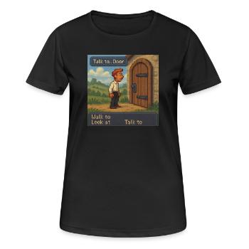 Parlez à la porte - Pixel Art Gaming - T-shirt respirant Femme - noir - Devant - AI Model Female 172 light (172cm)