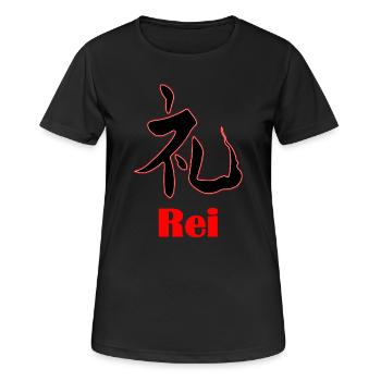 Bushidō Value: Rei – Reverence in Style - Women's Breathable T-Shirt - black - Front - AI Model Female 172 light (172cm)