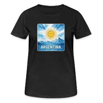 Argentinien Nationalfarben Design - Frauen T-Shirt atmungsaktiv - Schwarz - Vorne - AI Model Female 172 light (172cm)