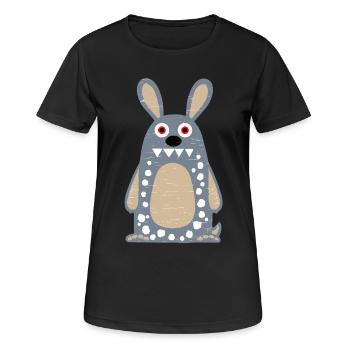 Crazy Rabbit - Frauen T-Shirt atmungsaktiv - Schwarz - Vorne - AI Model Female 172 light (172cm)