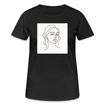 Die gezeichnete Lady - Frauen T-Shirt atmungsaktiv - Schwarz - Vorne - AI Model Female 172 light (172cm)