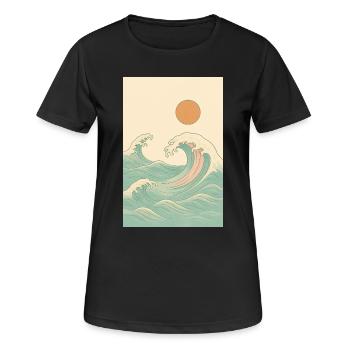 A summery picture by the sea - Women's Breathable T-Shirt - black - Front - AI Model Female 172 light (172cm)