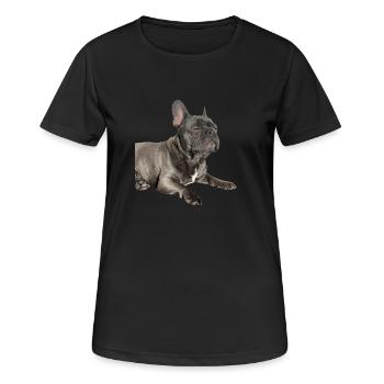 Schlafender French Bulldog - Frauen T-Shirt atmungsaktiv - Schwarz - Vorne - AI Model Female 172 light (172cm)