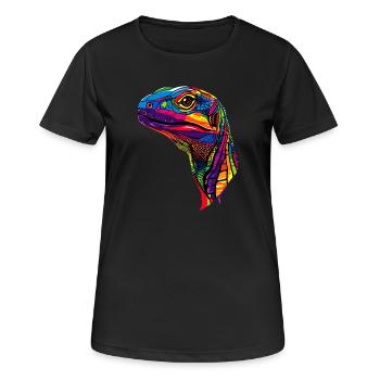 Monitor lizard, reptile, Komodo dragon, banded monitor lizard, lizard - Women's Breathable T-Shirt - black - Front - AI Model Female 172 light (172cm)