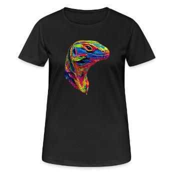 Monitor lizard, reptile, Komodo dragon, banded monitor lizard, lizard - Women's Breathable T-Shirt - black - Front - AI Model Female 172 light (172cm)