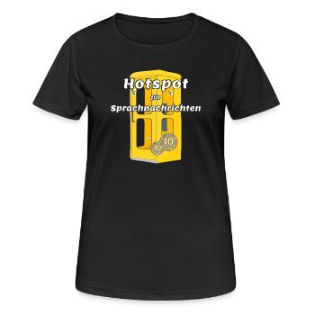 Point d’accès pour les messages vocaux, cabine téléphonique jaune - T-shirt respirant Femme - noir - Devant - AI Model Female 172 light (172cm)
