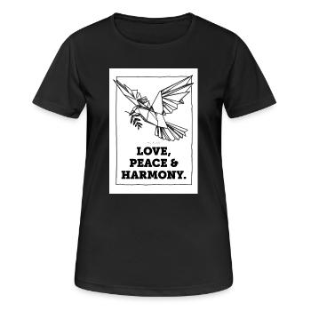 Love, Peace and Harmony - Women's Breathable T-Shirt - black - Front - AI Model Female 172 light (172cm)