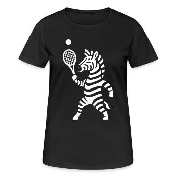 Minimalist Zebra Tennis Player Silhouette - Women's Breathable T-Shirt - black - Front - AI Model Female 172 light (172cm)