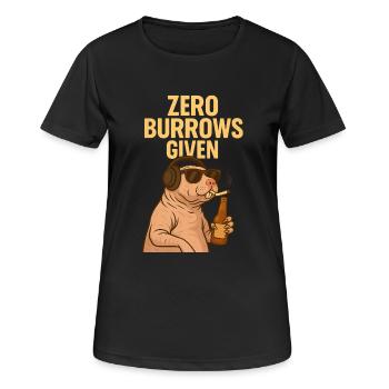 Rebellischer Nacktmull – Zero F*cks Given - Frauen T-Shirt atmungsaktiv - Schwarz - Vorne - AI Model Female 172 light (172cm)