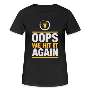 Bier Pong again - Frauen T-Shirt atmungsaktiv - Schwarz - Vorne - AI Model Female 172 light (172cm)