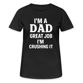 Stolzer Papa - zuverlässig und selbstbewusst - Frauen T-Shirt atmungsaktiv - Schwarz - Vorne - AI Model Female 172 light (172cm)