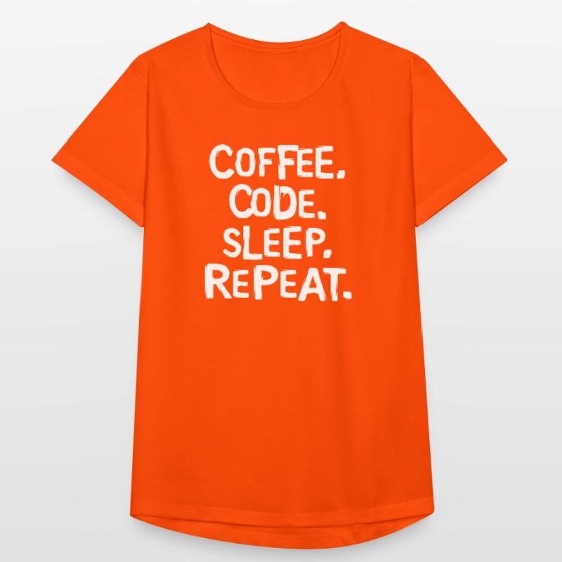 Coffee Code Sleep - Répéter le travail du programmeur T-shirt respirant Femme