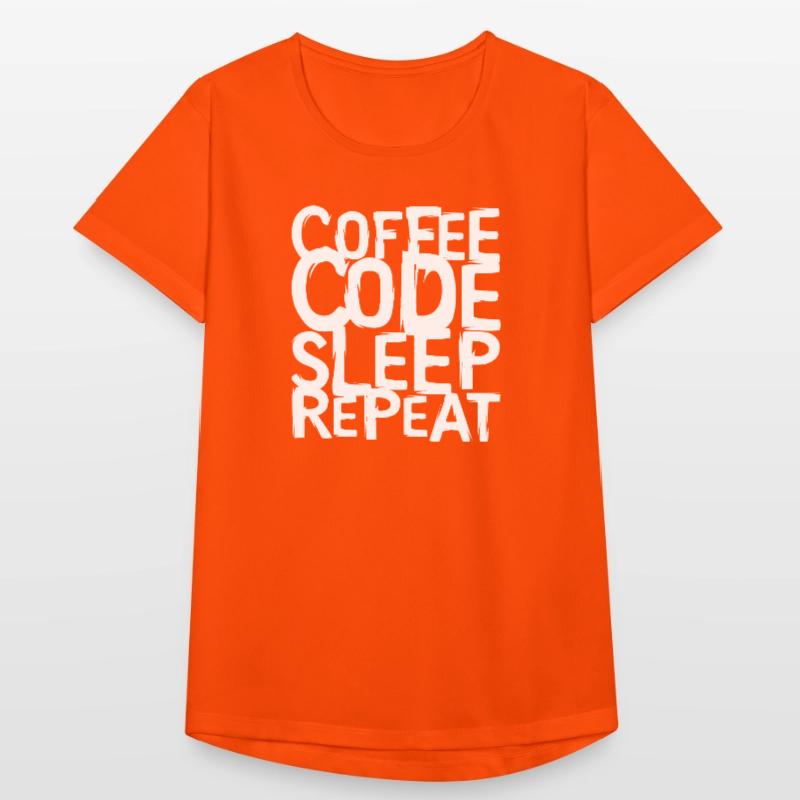 coffee code Programmierer - Informatik Arbeit Logo Frauen T-Shirt atmungsaktiv