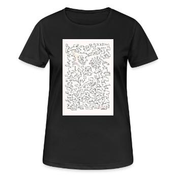 Labyrinthe rétro - T-shirt respirant Femme - noir - Devant - AI Model Female 172 light (172cm)