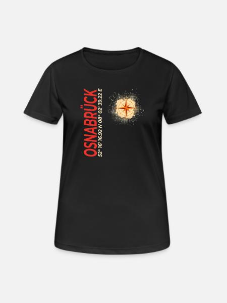 Osnabrück - Frauen T-Shirt atmungsaktiv - Schwarz