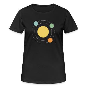Orbite du Soleil Abstrait Print Design - T-shirt respirant Femme - noir - Devant - AI Model Female 172 light (172cm)