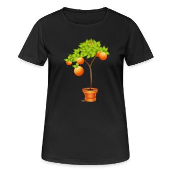 Petit oranger en pot de fleurs - T-shirt respirant Femme - noir - Devant - AI Model Female 172 light (172cm)