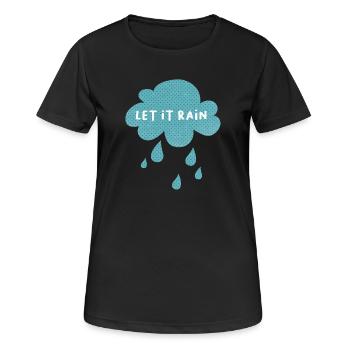 Cloud Let it rain Rain Weather Nursery Dots - Women's Breathable T-Shirt - black - Front - AI Model Female 172 light (172cm)