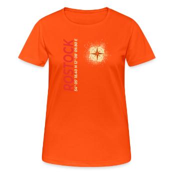 Rostock - Frauen T-Shirt atmungsaktiv - Neonorange - Vorne - AI Model Female 172 dark (172cm)